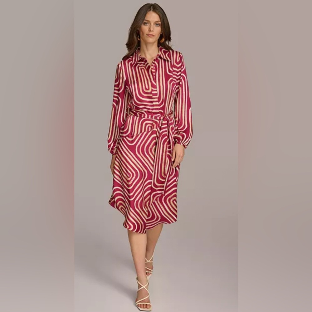 Donna Karan New York
Donna Karan Women's Printed Button-Front Belted Dress